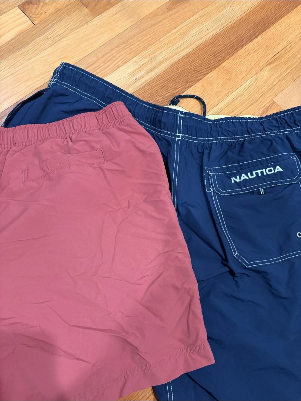 L.L. Bean & Nautica swim trunks.